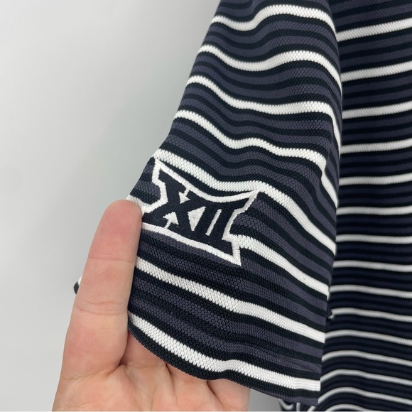 Nike Victory Stripe black gray White Stripe Golf Polo Short Sleeve XL TCU BV0367 - Picture 3 of 10
